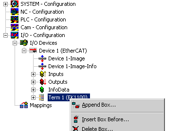 Creation of the TwinCAT configuration 7: