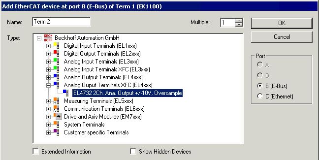 Creation of the TwinCAT configuration 8: