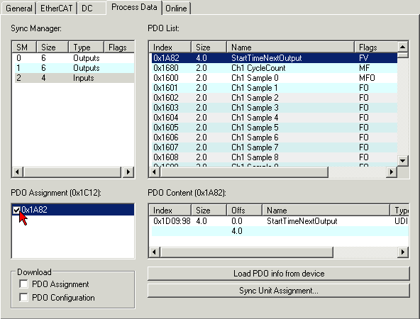 Oversampling settings, distributed clocks (DC) 7: