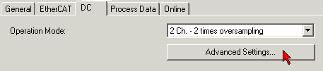 Oversampling settings, distributed clocks (DC) 9: