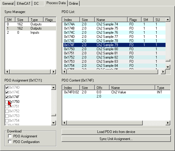 Oversampling settings, distributed clocks (DC) 13: