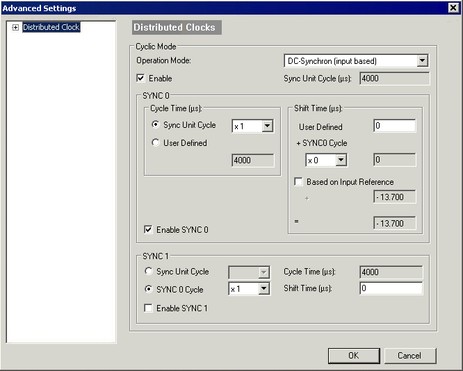 Distributed Clocks (DC) settings 4: