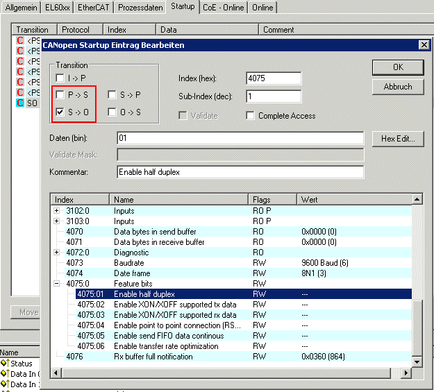 Operating modes and process data 4: