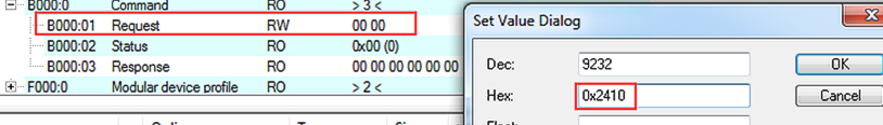 Operating modes and process data 7: