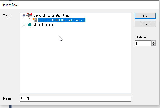 Integration via an EL663x-0010 6: