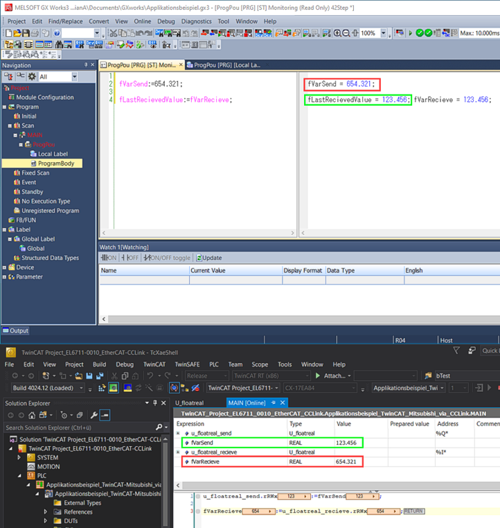 Application example 1 - Transferring floating-point numbers 4: