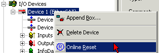 Resetting a device 1: