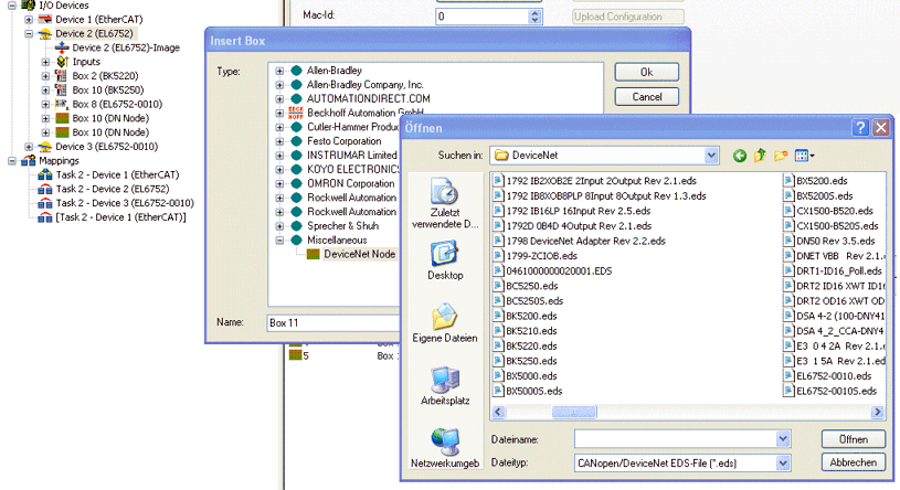 Integrating a DeviceNet® device with EDS file 2: