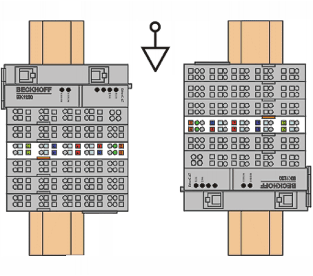Installation position for operation with or without fan 3: