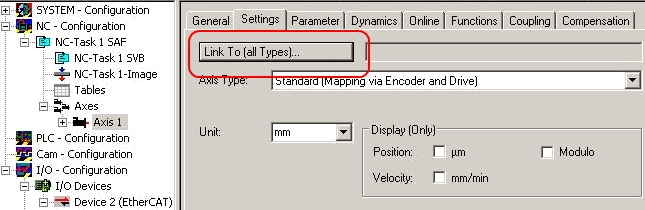 Integration into the NC configuration 6: