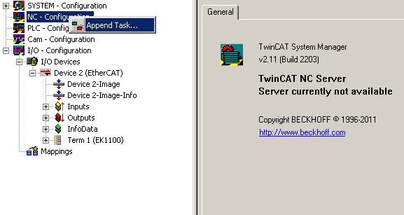 Integration into the NC configuration 3:
