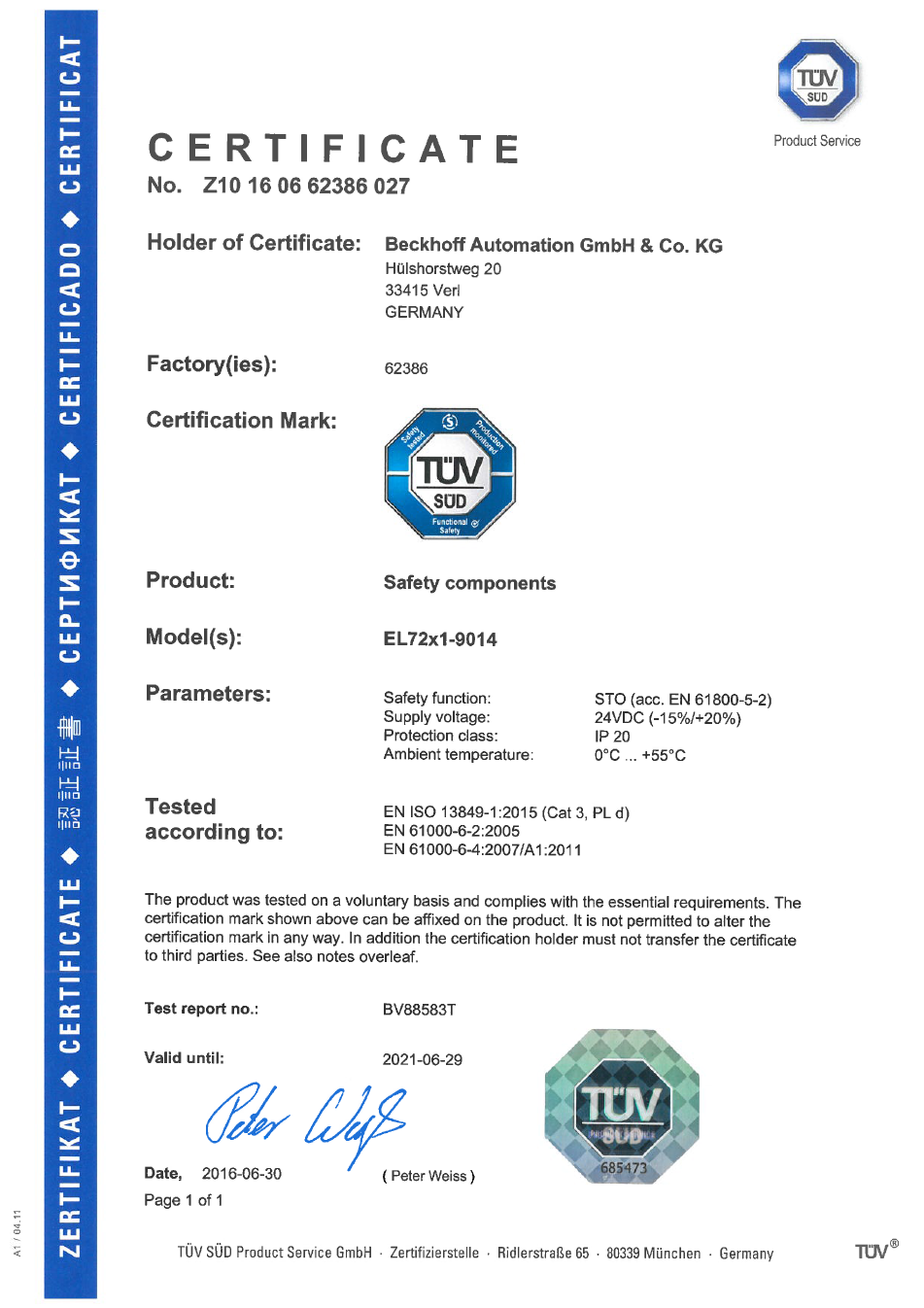 Certificates 1: