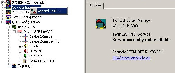Integration into the NC configuration 3: