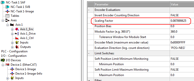 Scaling factor 1: