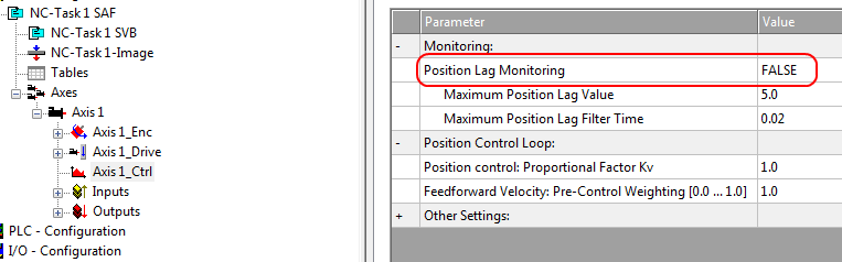 Position lag monitoring 1: