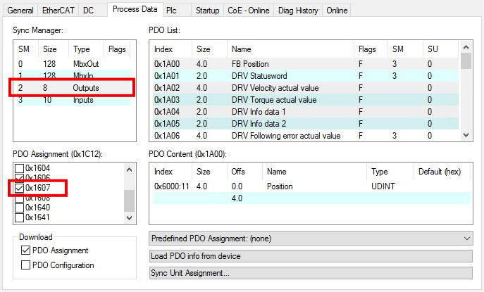 Zero pulse from the C track of the encoder 2: