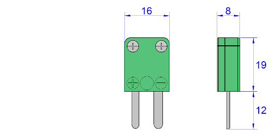 Connection design mini thermocouple 1: