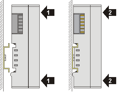 Mounting and demounting - terminals with traction lever unlocking 2: