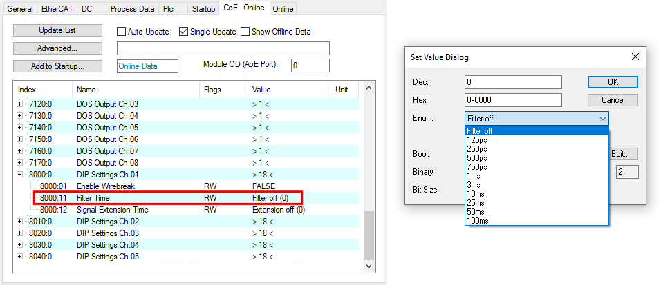 Input filter 1: