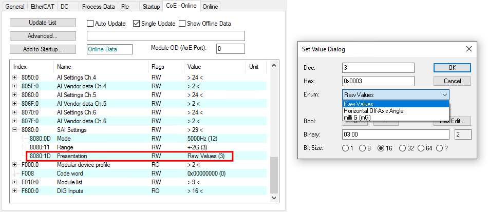 Calculation in the controller 2: