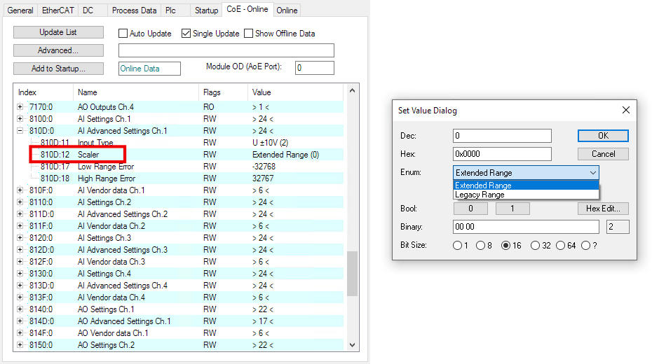 Nominal and technical measuring range 1: