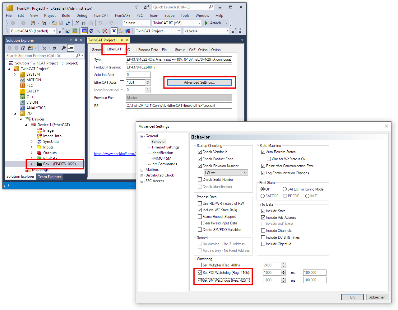 Enabling Watchdog 1:
