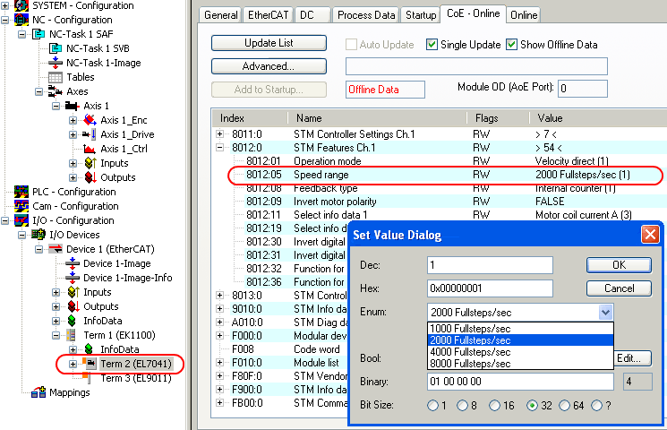 Configuration of the main parameters 3: