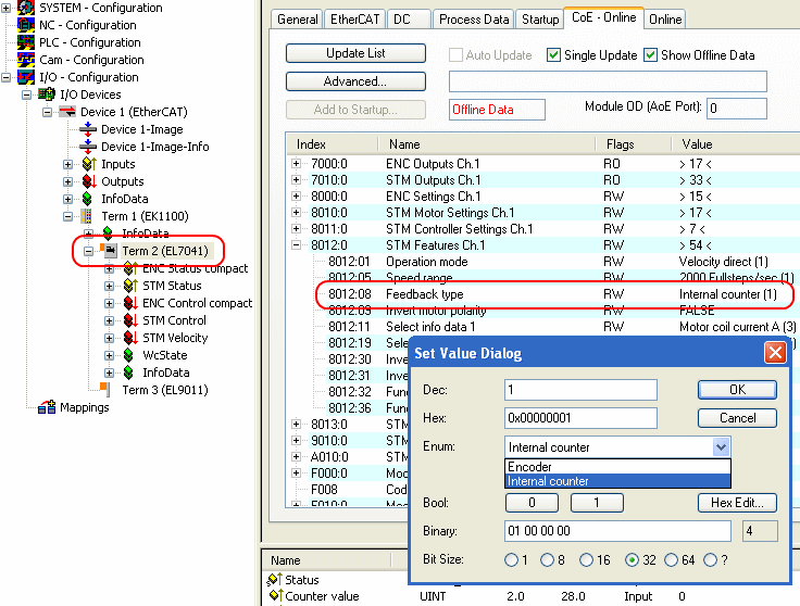 Configuration of the main parameters 5: