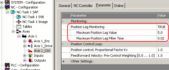 Configuration of the main parameters 11: