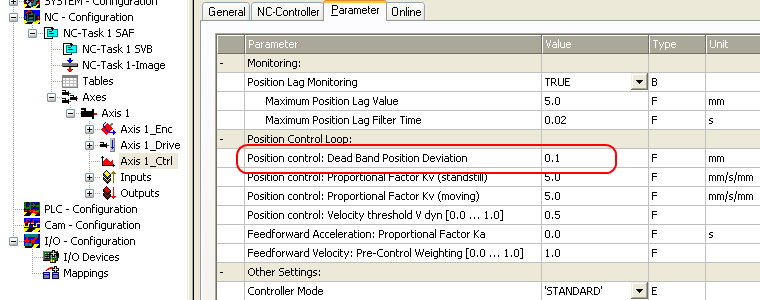 Configuration of the main parameters 14: