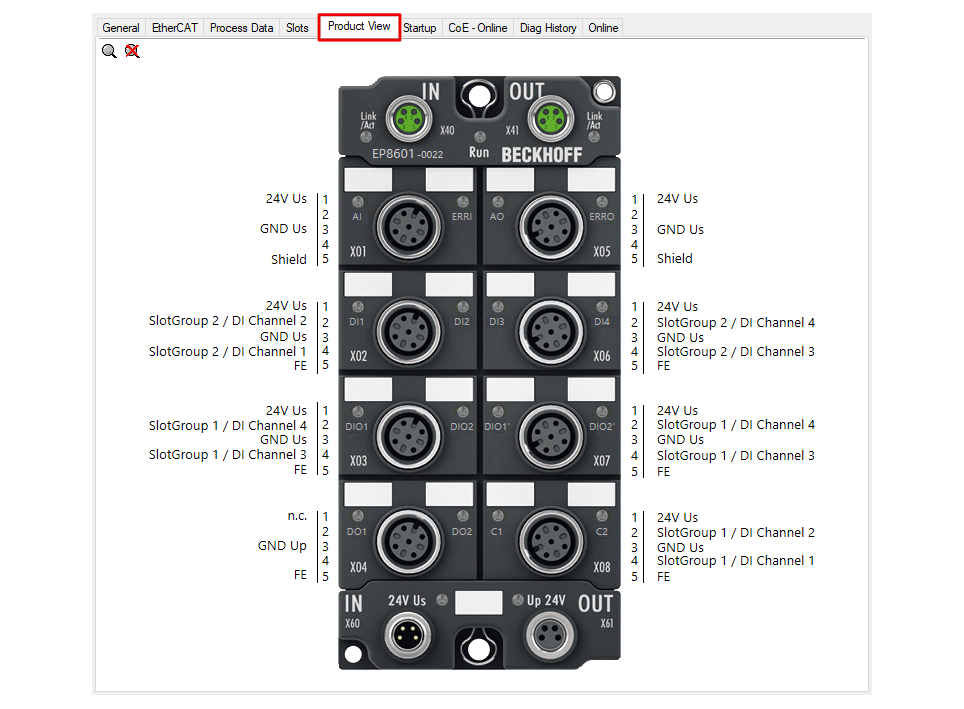 Connections in the "Product View" tab 2: