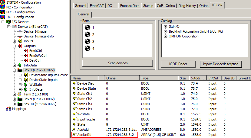 ADS access to device parameters 2: