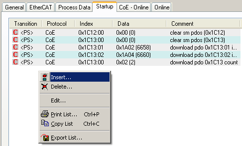 CoE interface – parameter management in the EtherCAT system 5: