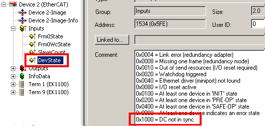 Distributed Clocks settings in the TwinCAT System Manager (2.11) 13: