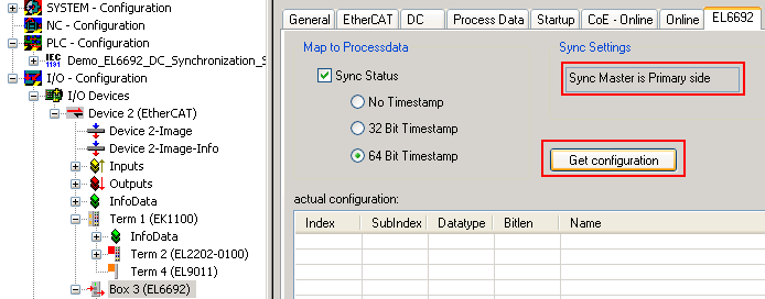 Sample: EL6692 bridge terminal 12: