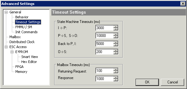Timeout Settings 1:
