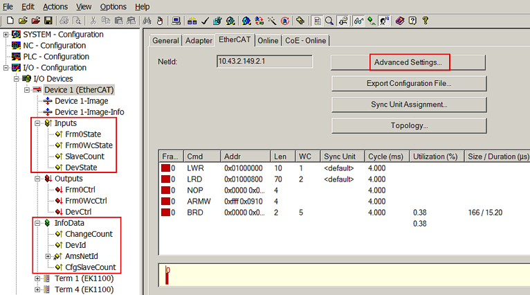 Default settings and information 1: