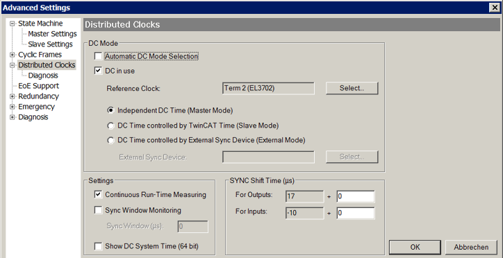 EtherCAT Distributed Clocks - default settings 4: