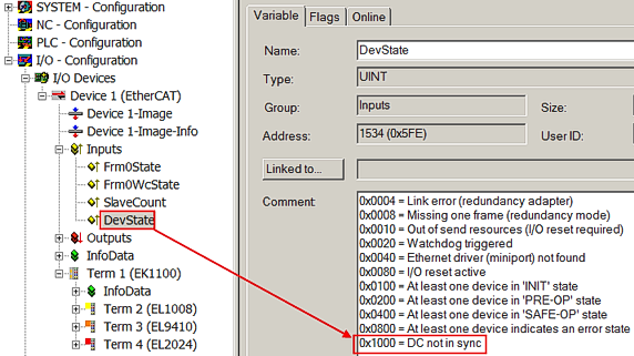 EtherCAT Distributed Clocks - default settings 6: