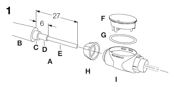 Assembling of the ZS1022-0010 IP-Link Plug (clip type) 1: