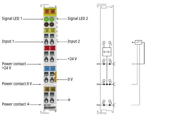 KL1312 - LEDs and connection 1:
