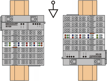 Installation position for operation with or without fan 2: