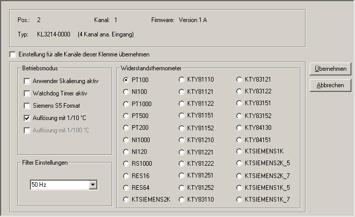 Settings 1: