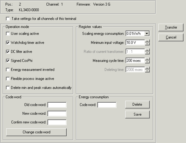 Settings 1: