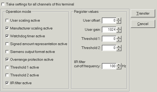 Settings 1: