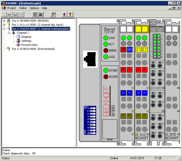 Configuration of the KL6224 2: