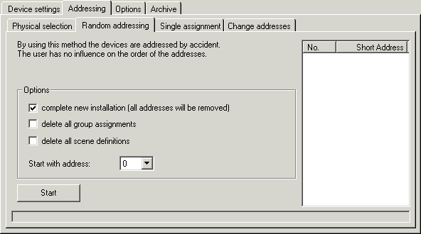 Addressing the DALI devices 5: