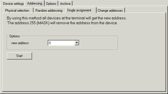 Addressing the DALI devices 7: