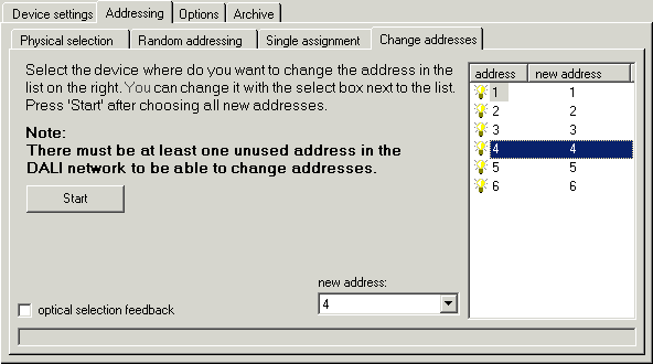 Addressing the DALI devices 8: