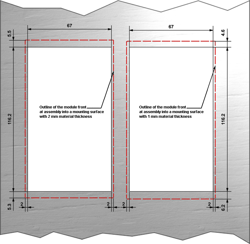 Mounting cut-out 1: